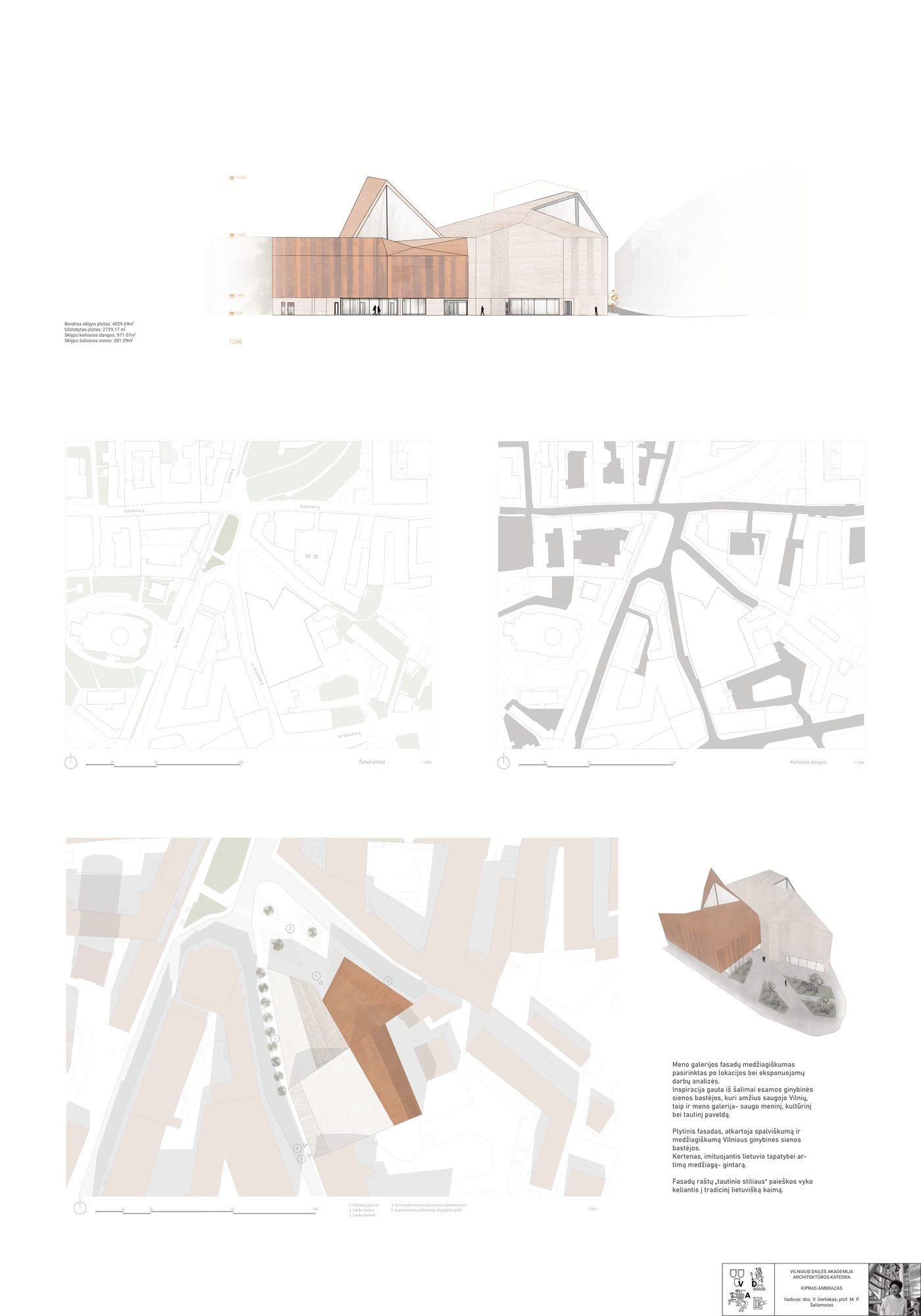 Tautos pažinimo meno galerijos projekto planšetas.